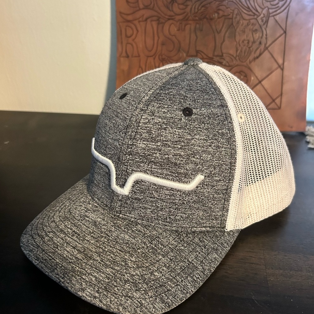 Gray and White Mesh Cap